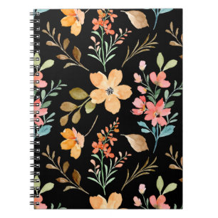 Cuaderno Patrón de superficie floral - Primavera de acuarel