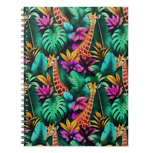 Cuaderno Patrón de superficie sin fisuras Sueños de jirafa  (Frente)