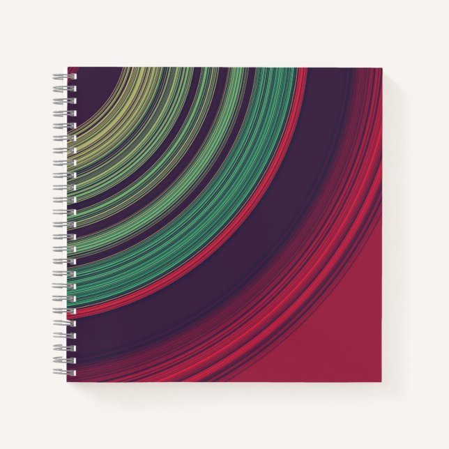 Cuaderno Patrón de surcos abstractos retro geniales de disc (Anverso)
