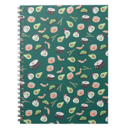 Cuaderno Patrón de sushi verde suave