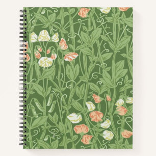 Cuaderno Patrón de Sweet Pea de William Morris Botánico Vin