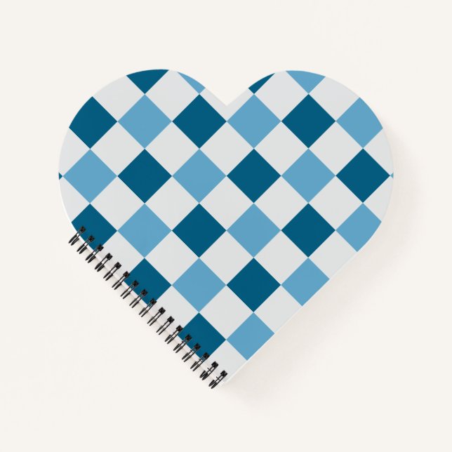 Cuaderno Patrón De Tablero Blanco Y Azul (Anverso)