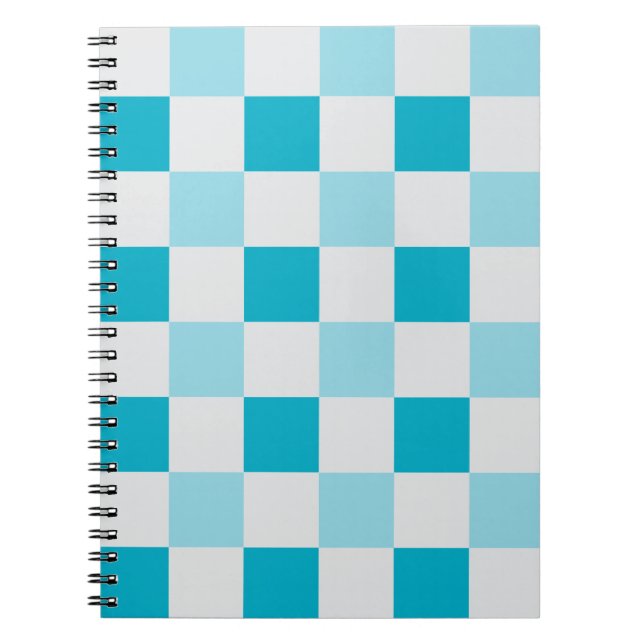Cuaderno Patrón De Tablero Blanco Y Azul (Frente)