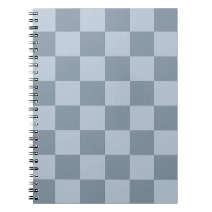 Cuaderno Patrón de tablero de ajedrez azul en polvo minimal