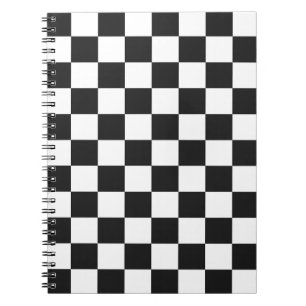 Cuaderno Patrón de tablero de ajedrez en blanco y negro