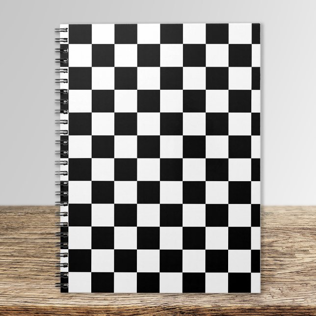 Cuaderno Patrón de tablero de ajedrez en blanco y negro (Subido por el creador)