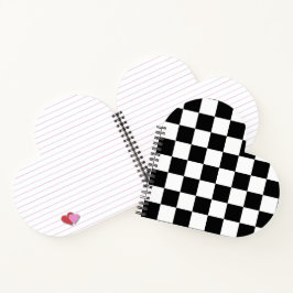 Cuaderno Patrón de tablero de ajedrez en negro y blanco