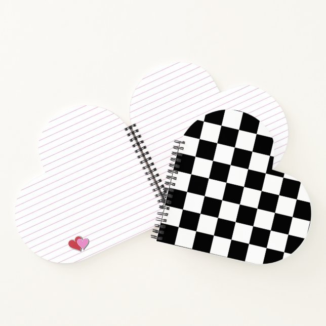 Cuaderno Patrón de tablero de ajedrez en negro y blanco (Interior)