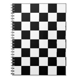 Cuaderno Patrón de tablero de ajedrez en negro y blanco