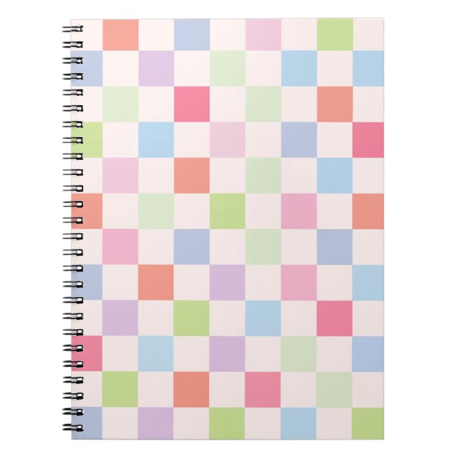 Cuaderno Patrón de tablero de ajedrez funky 02 (Frente)