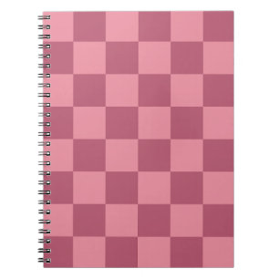 Cuaderno Patrón de tablero de ajedrez rosa minimalista