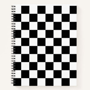 Cuaderno Patrón de tablero de cheques con blanco, negro