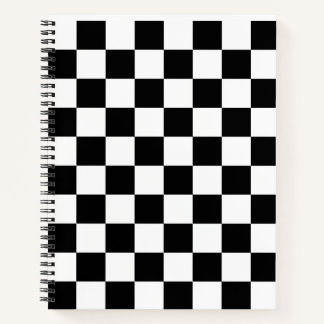 Cuaderno Patrón de tablero de cheques con blanco, negro