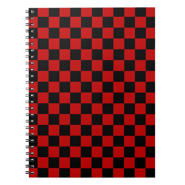 Cuaderno Patrón de tablero de cheques de verificación negro (Frente)