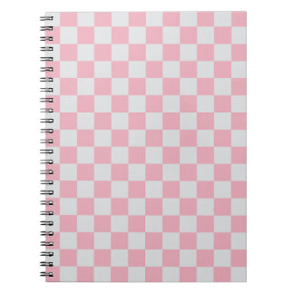 Cuaderno Patrón de tablero de cheques rosados + grises