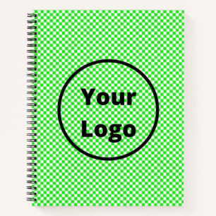 Cuaderno Patrón de tablero de fichas verde y blanco