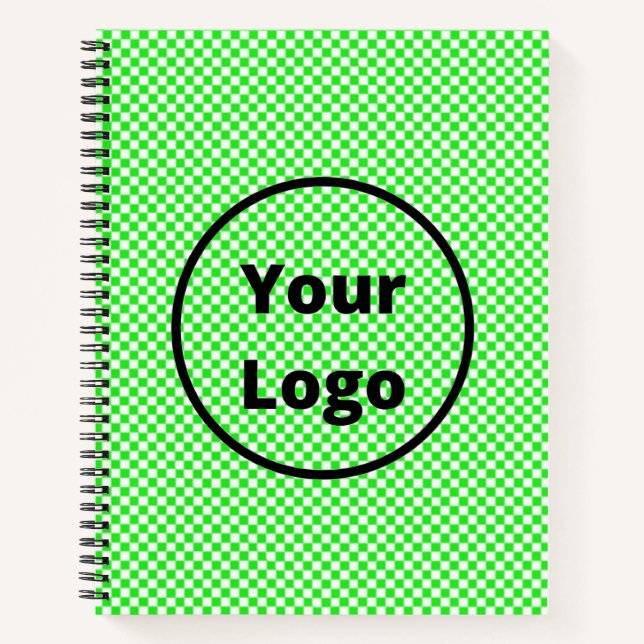 Cuaderno Patrón de tablero de fichas verde y blanco (Anverso)