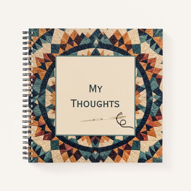 Cuaderno Patrón de tallo Kaleidoscope de trazo anticuado (Anverso)