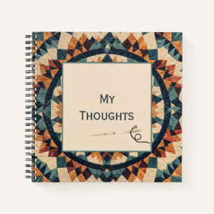 Cuaderno Patrón de tallo Kaleidoscope de trazo anticuado