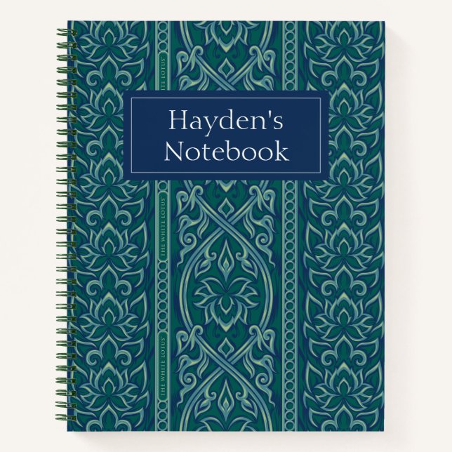 Cuaderno Patrón de Tapiz Emerald Lotus - El Lotus blanco (Anverso)