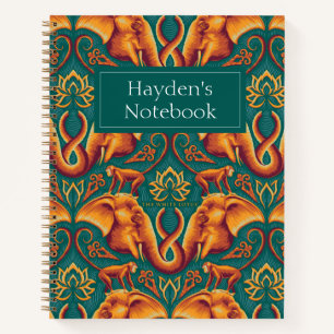 Cuaderno Patrón de tapiz safari exótico - El Lotus blanco