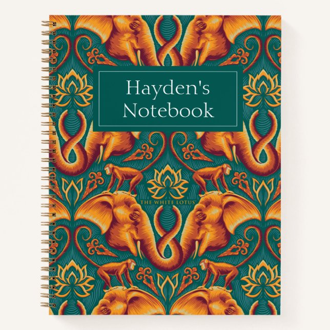 Cuaderno Patrón de tapiz safari exótico - El Lotus blanco (Anverso)