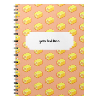Cuaderno Patrón de tarta de Battenberg rosa y amarillo de a