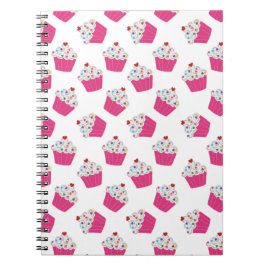Cuaderno Patrón de tarta rosa rosa brillante de postre dulc