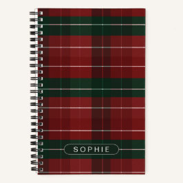 Cuaderno Patrón de Tartán de Nombre Personalizado