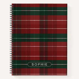 Cuaderno Patrón de Tartán de Nombre Personalizado