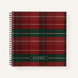 Cuaderno Patrón de Tartán de Nombre Personalizado