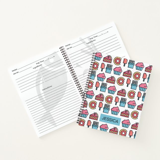 Cuaderno Patrón de tartas y postres dulces personalizados (Interior)