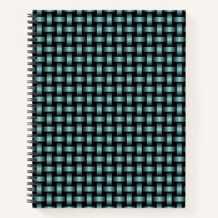 Cuaderno Patrón de Tejido Azul Negro