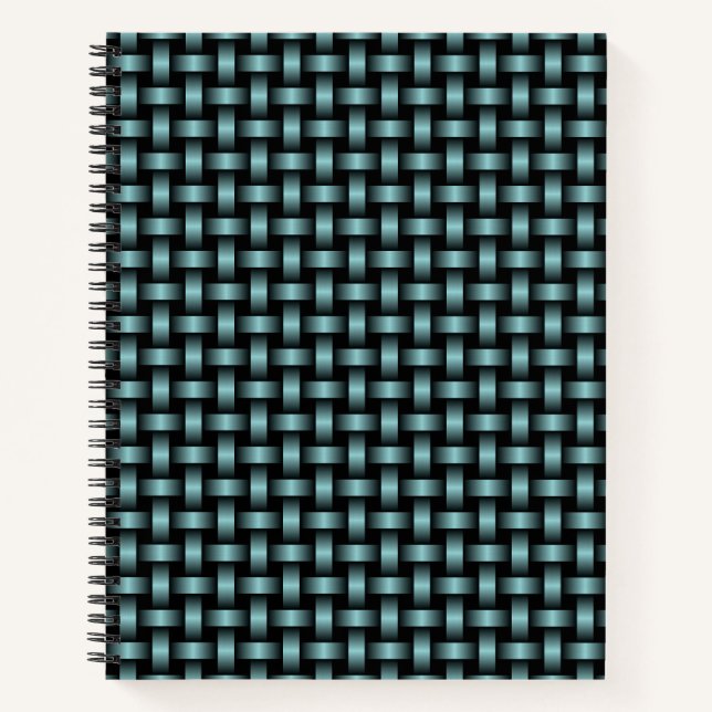 Cuaderno Patrón de Tejido Azul Negro (Anverso)