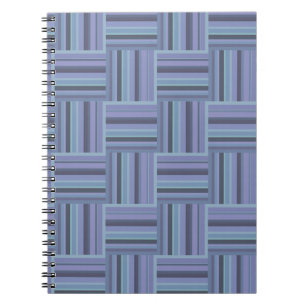 Cuaderno Patrón de tejido de rayas de color azul-gris