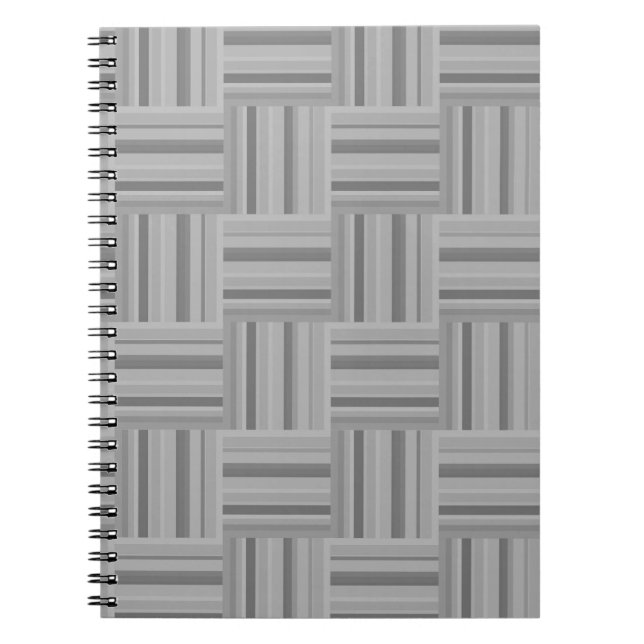 Cuaderno Patrón de tejido de rayas grises (Frente)