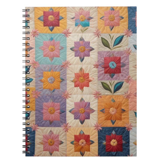 Cuaderno Patrón de tejido floral (Frente)