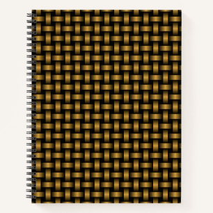 Cuaderno Patrón de Tejido Negro Naranja