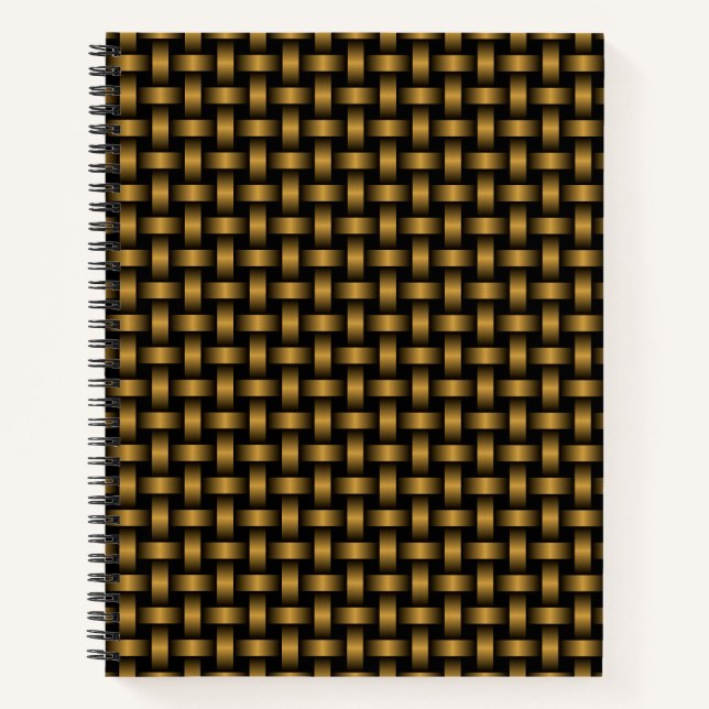 Cuaderno Patrón de Tejido Negro Naranja (Anverso)