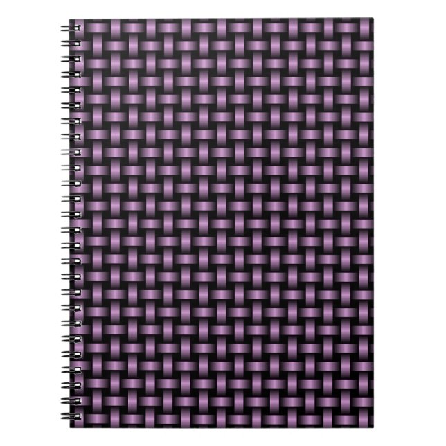 Cuaderno Patrón de Tejido Negro Púrpura (Frente)
