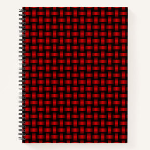 Cuaderno Patrón de Tejido Rojo y Negro