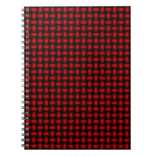 Cuaderno Patrón de Tejido Rojo y Negro