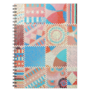Cuaderno Patrón de tela en bruto: patrón de vintage textura