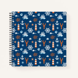 Cuaderno Patrón de tema del mar 1