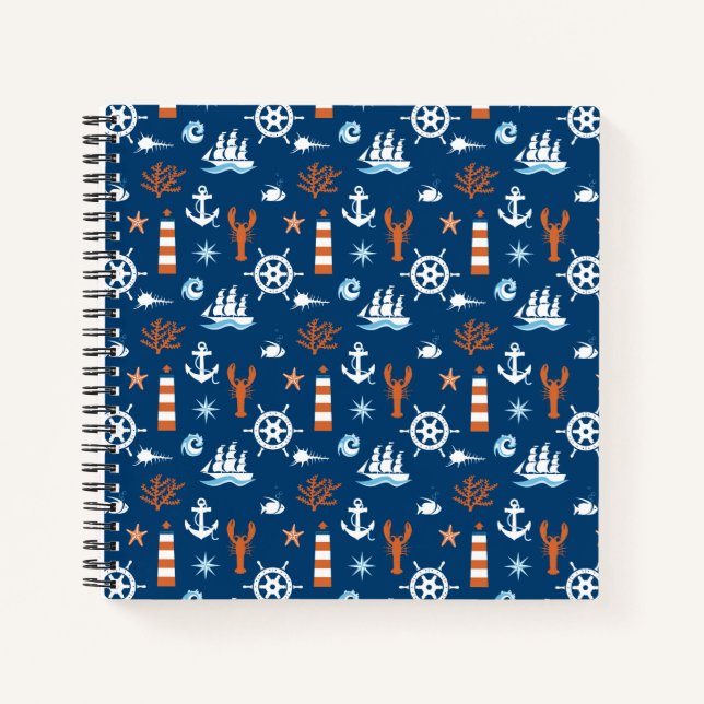 Cuaderno Patrón de tema del mar 1 (Anverso)