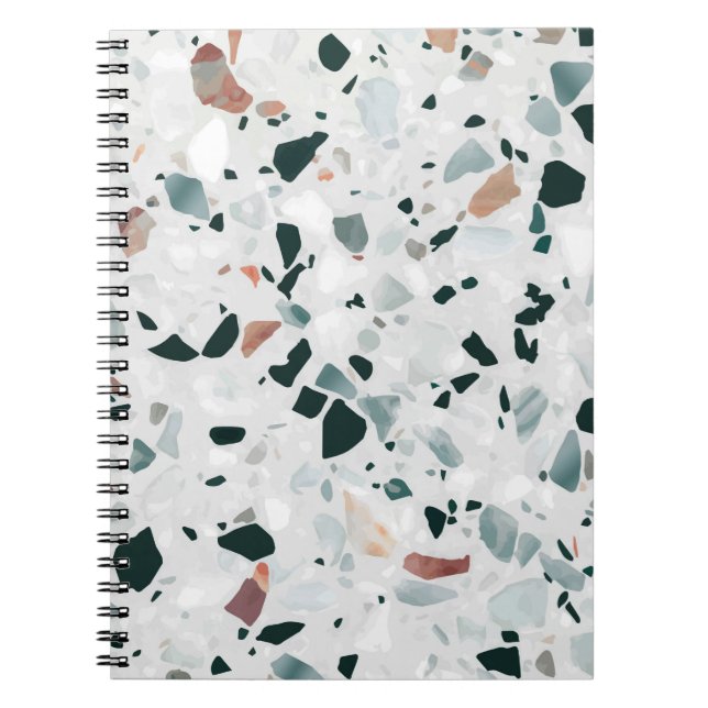 Cuaderno Patrón de Terrazzo abstracto moderno (Frente)