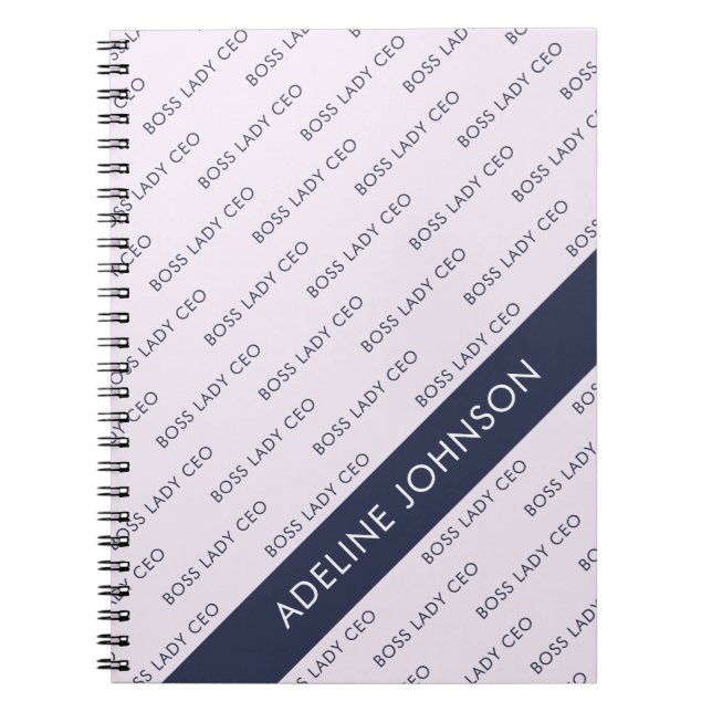 Cuaderno Patrón de texto del director general de la dama en (Frente)