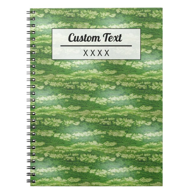 Cuaderno Patrón de textura de piel de sandía personalizada (Frente)