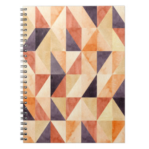Cuaderno Patrón de tierra de color de agua mosaico triangul