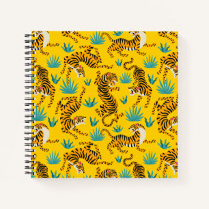 Cuaderno Patrón de tigre asiático dorado